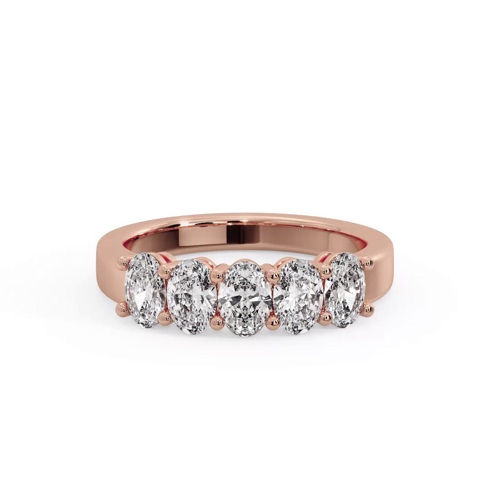 360 degree view of Briar 5 Stone Shared Prong Lab Anniversary Band