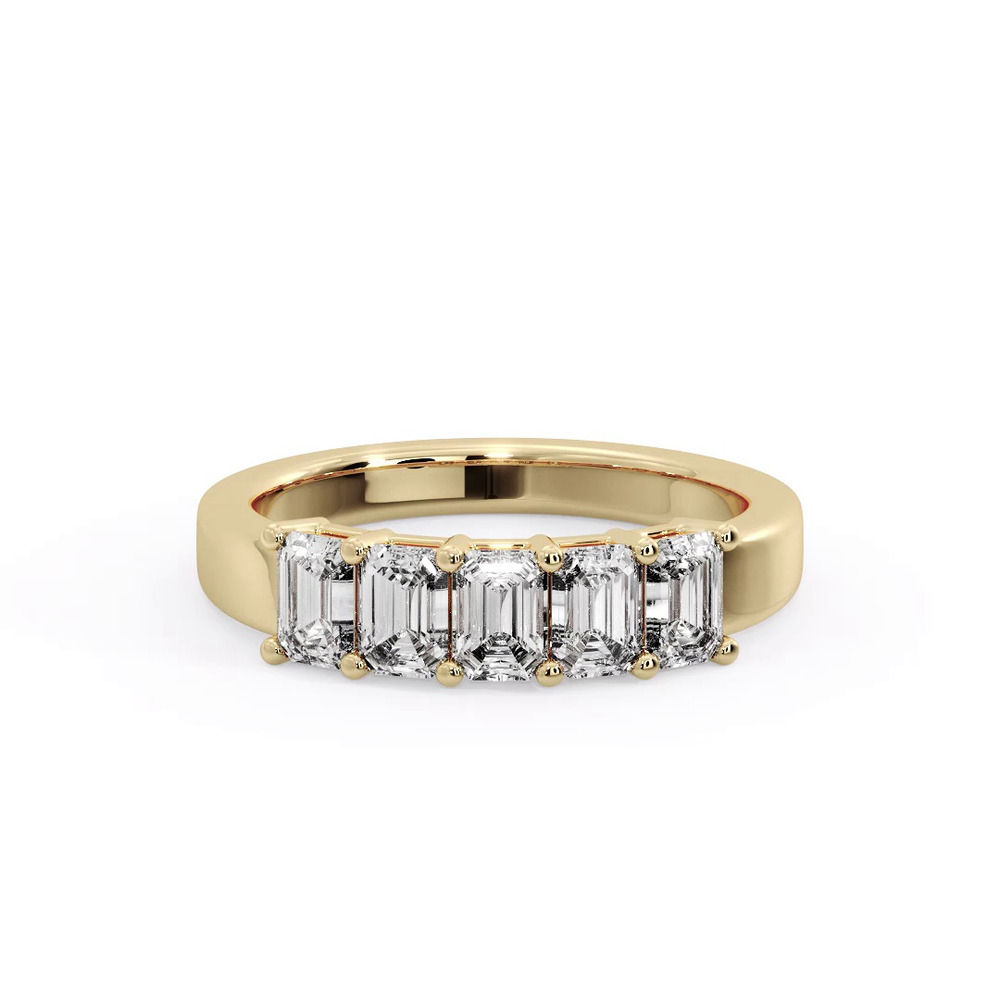 360 degree view of Macie 5 Stone Shared Prong Lab Anniversary Band