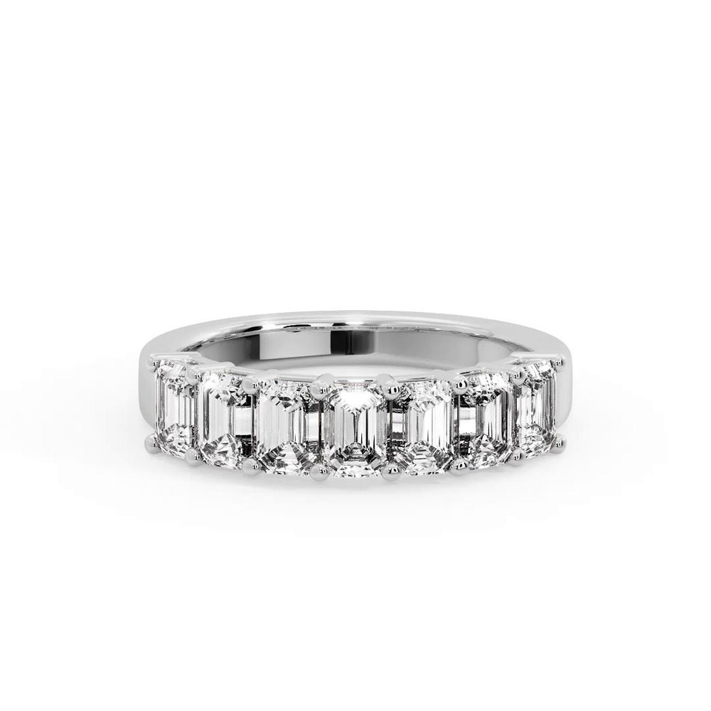 360 degree view of Mallory 7 Stone Shared Prong Lab Anniversary Band