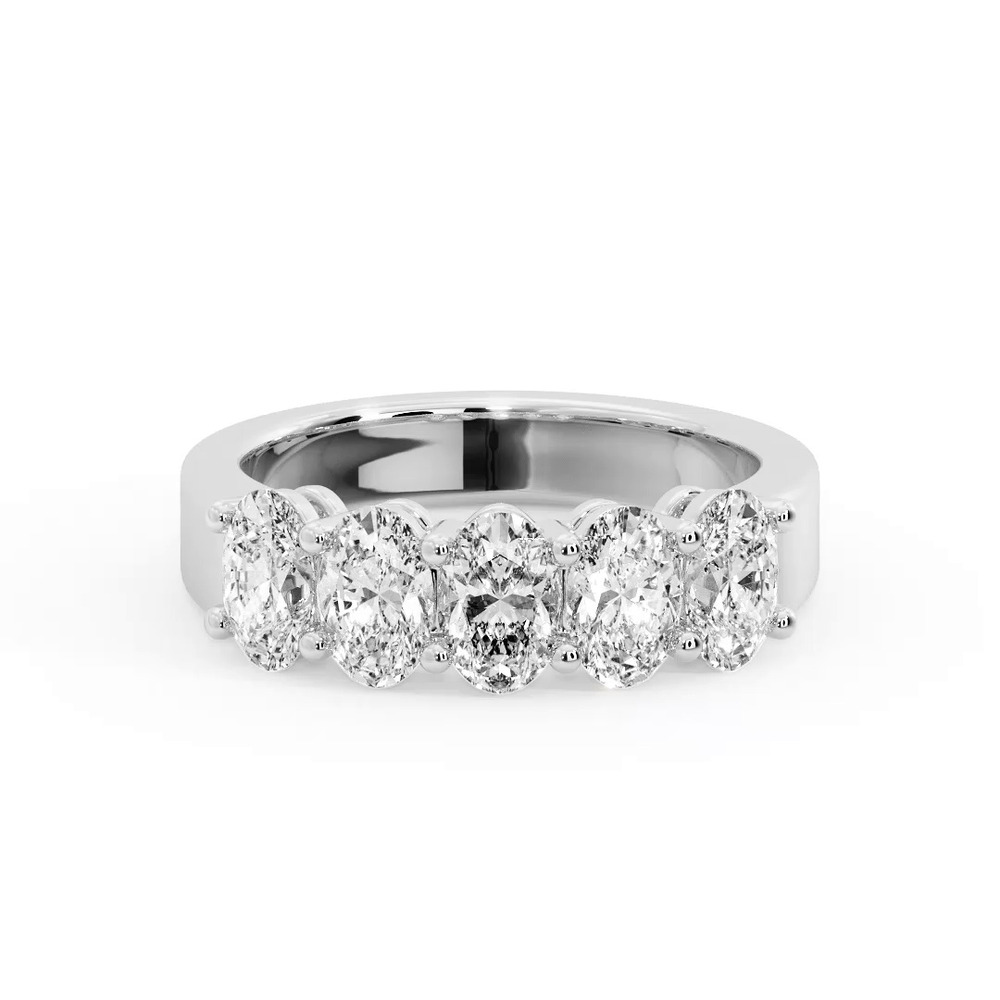 360 degree view of Aviana 5 Stone Shared Prong Lab Anniversary Band