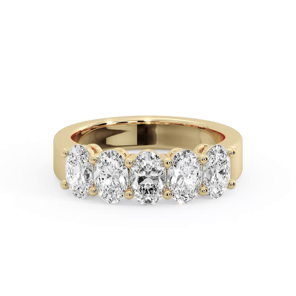 360 degree view of Aviana 5 Stone Shared Prong Lab Anniversary Band