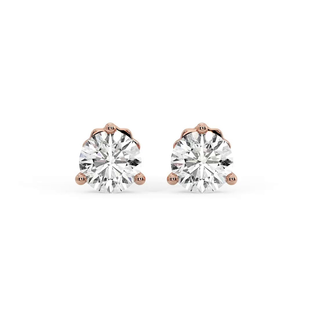 360 degree view of Three-Prong Martini Earrings