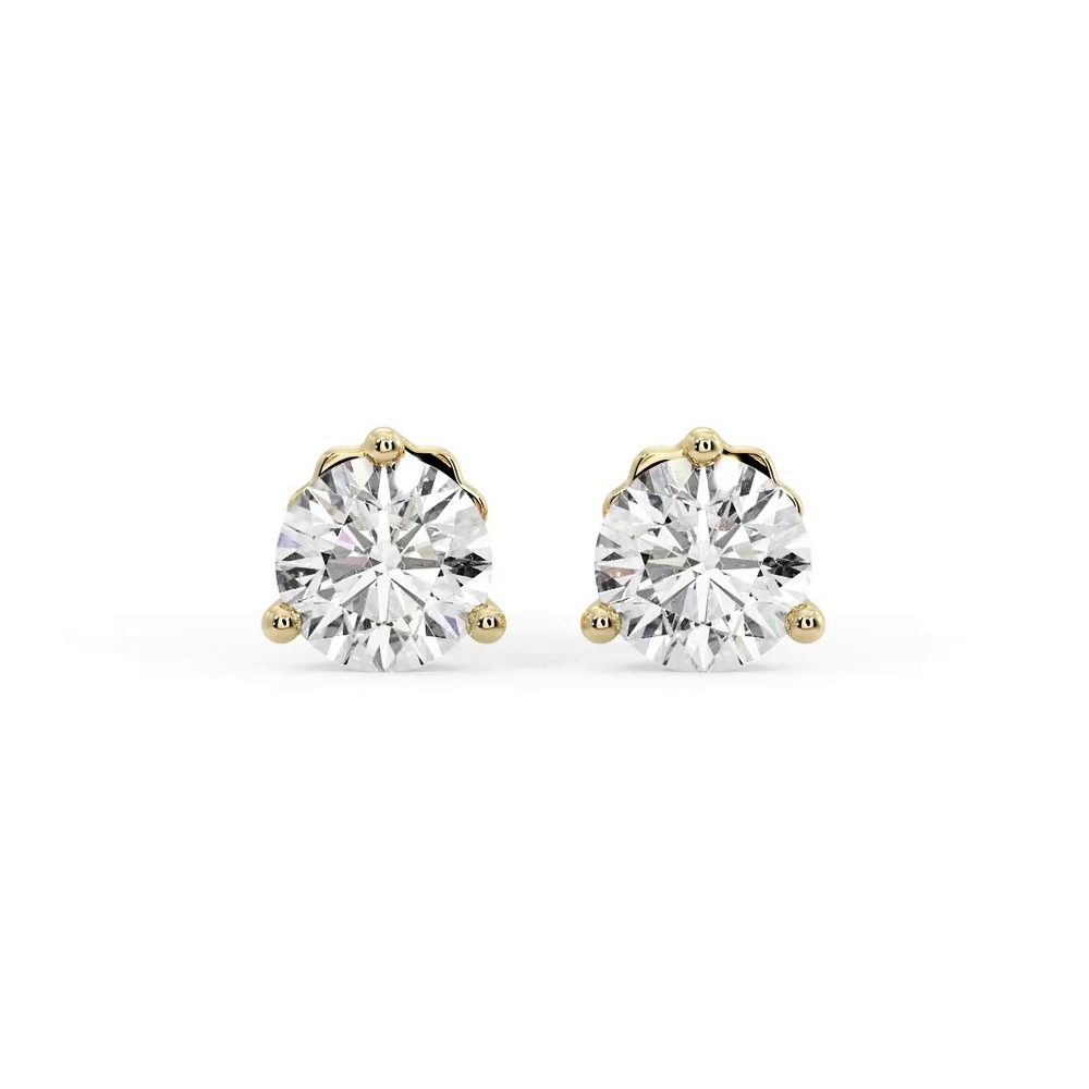 360 degree view of Three-Prong Martini Earrings