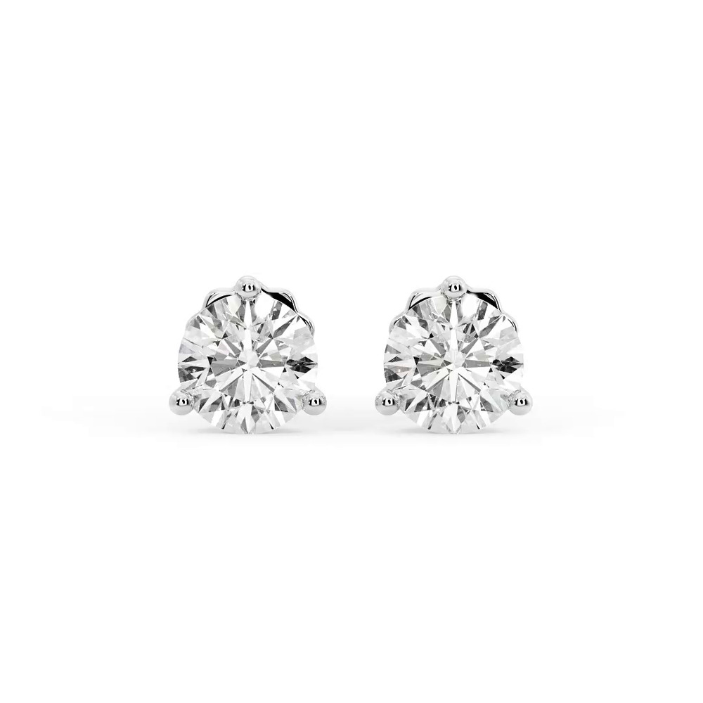 360 degree view of Three-Prong Martini Earrings