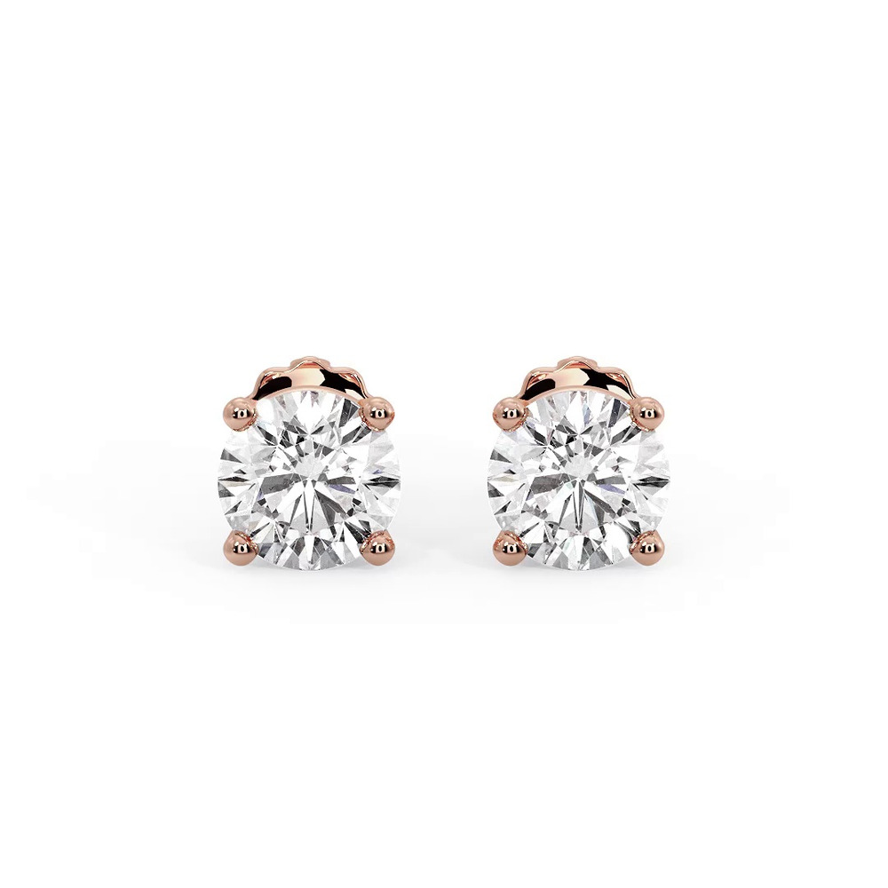 360 degree view of Four-Prong Earrings