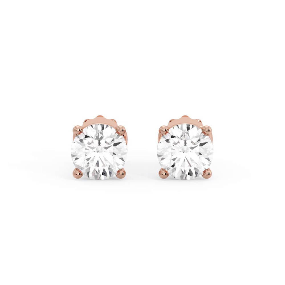360 degree view of Four-Prong Screw Back Earrings
