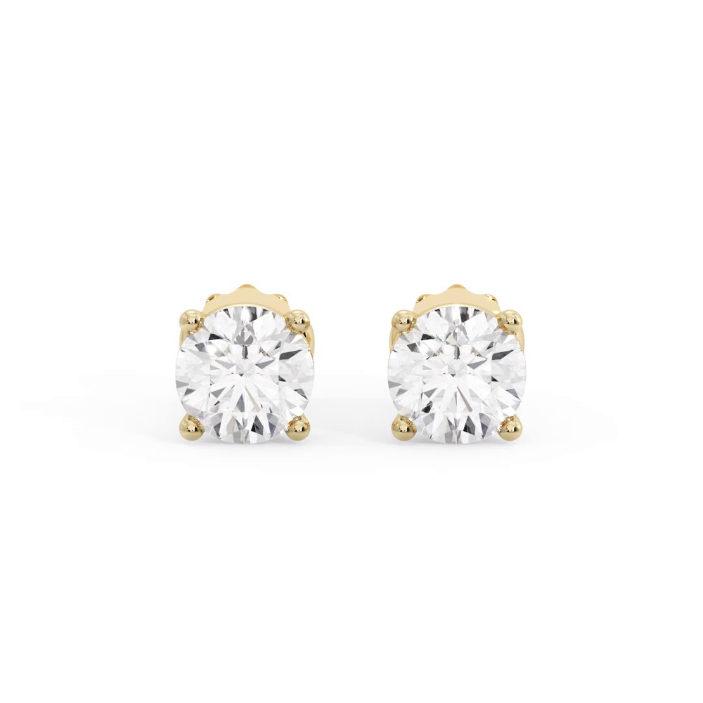 360 degree view of Four-Prong Screw Back Earrings
