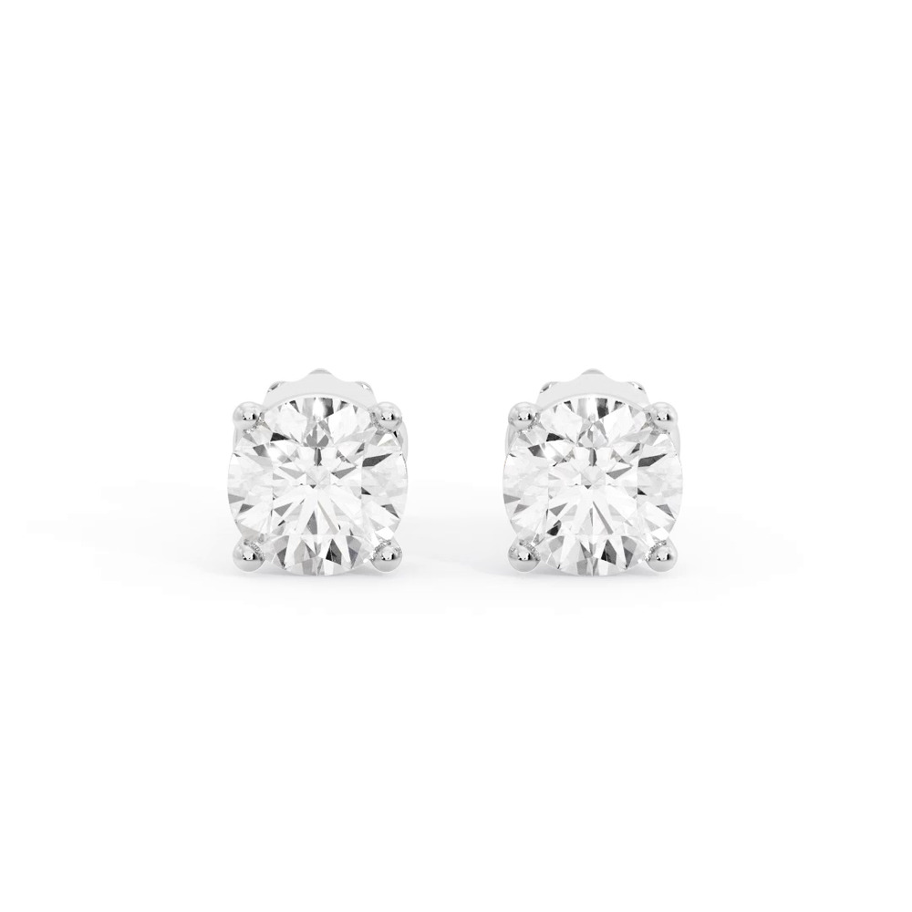 360 degree view of Four-Prong Screw Back Earrings