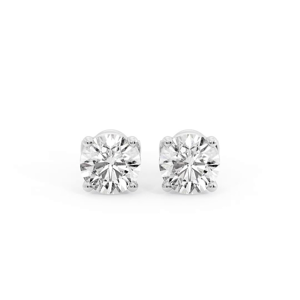 360 degree view of Four-Prong Guardian Back Earrings