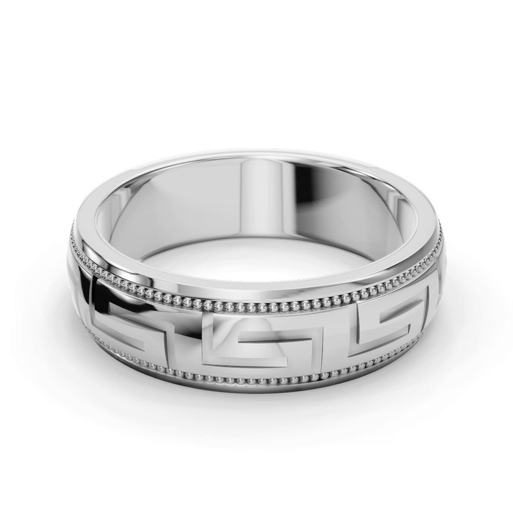 360 degree view of Fancy Carved Diamond Cut Band (5mm)