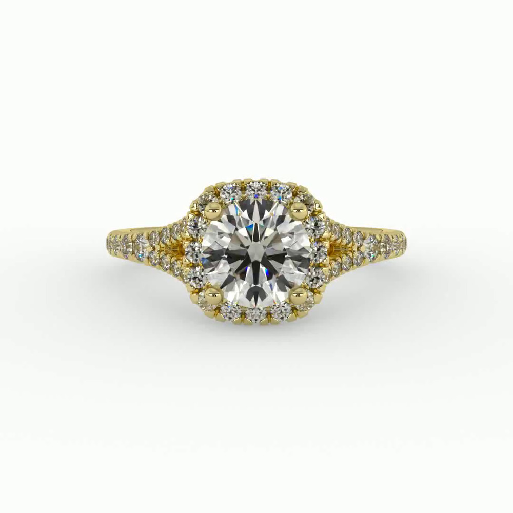 360 degree view of Grace Halo Engagement Ring