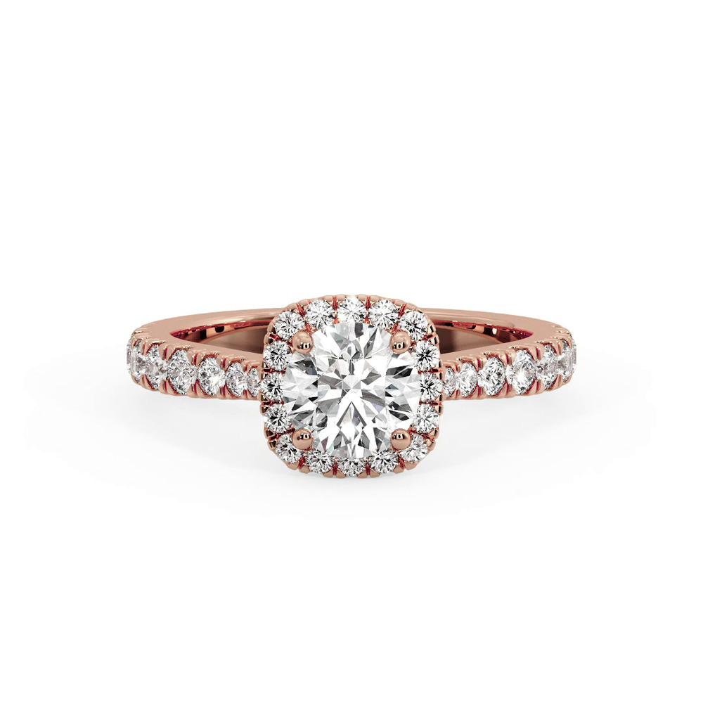 360 degree view of Riley Halo Engagement Ring