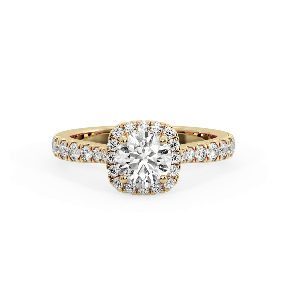 360 degree view of Riley Halo Engagement Ring