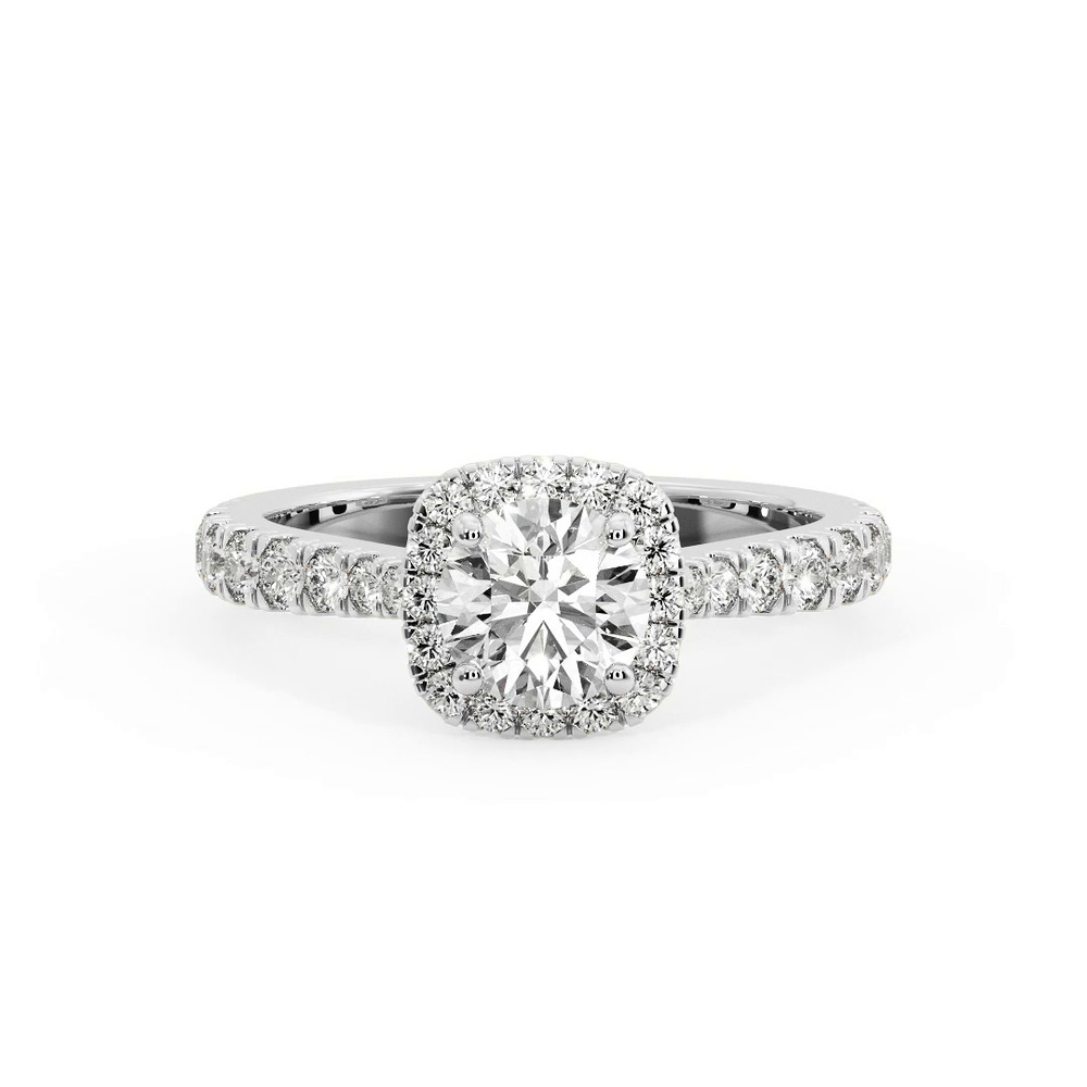 360 degree view of Riley Halo Engagement Ring