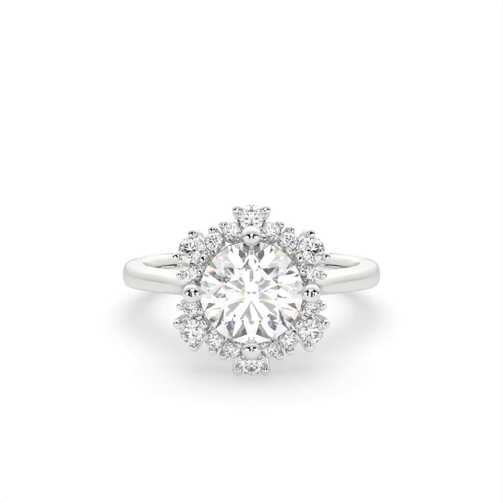 360 degree view of Stella Snowflake Halo Engagement Ring