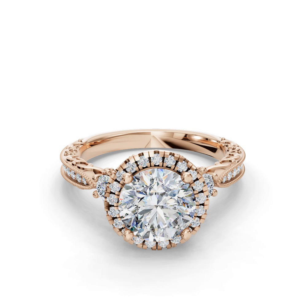 360 degree view of Winter Halo Engagement Ring