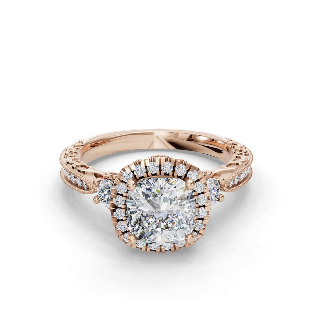 360 degree view of Winter Halo Engagement Ring