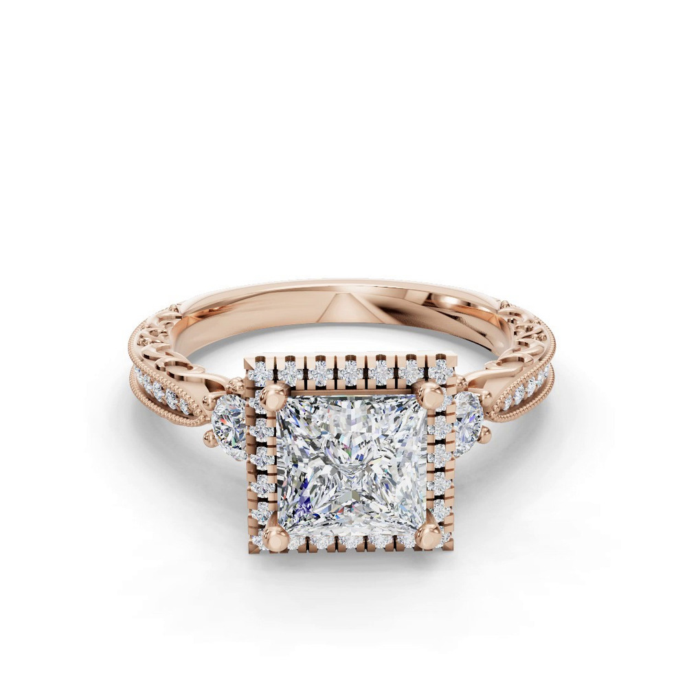 360 degree view of Winter Halo Engagement Ring