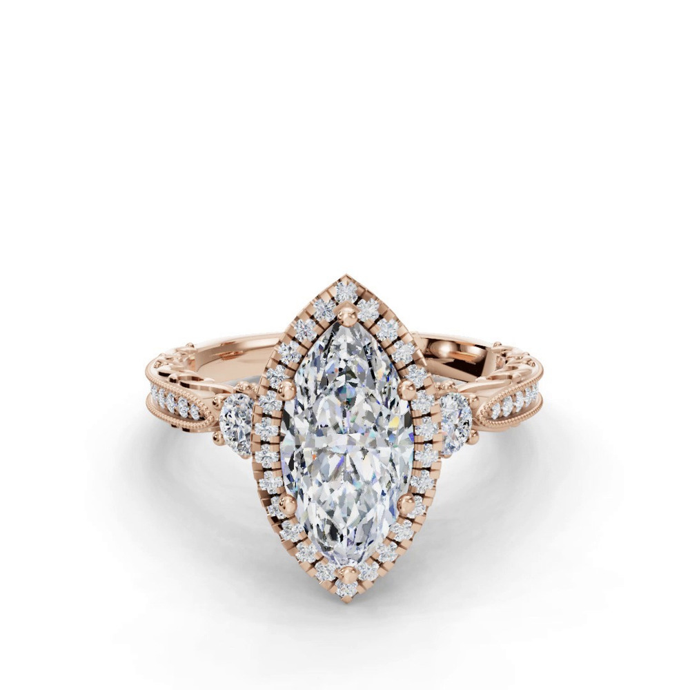 360 degree view of Winter Halo Engagement Ring