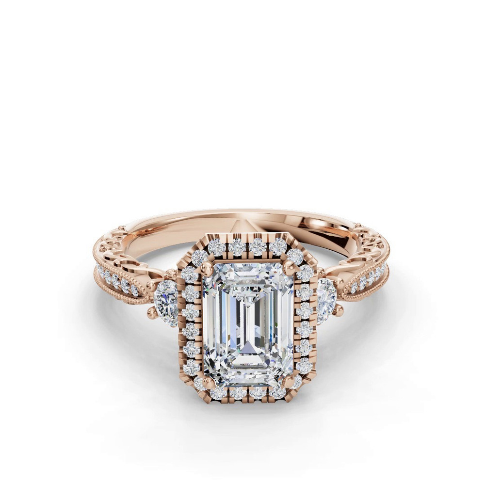 360 degree view of Winter Halo Engagement Ring