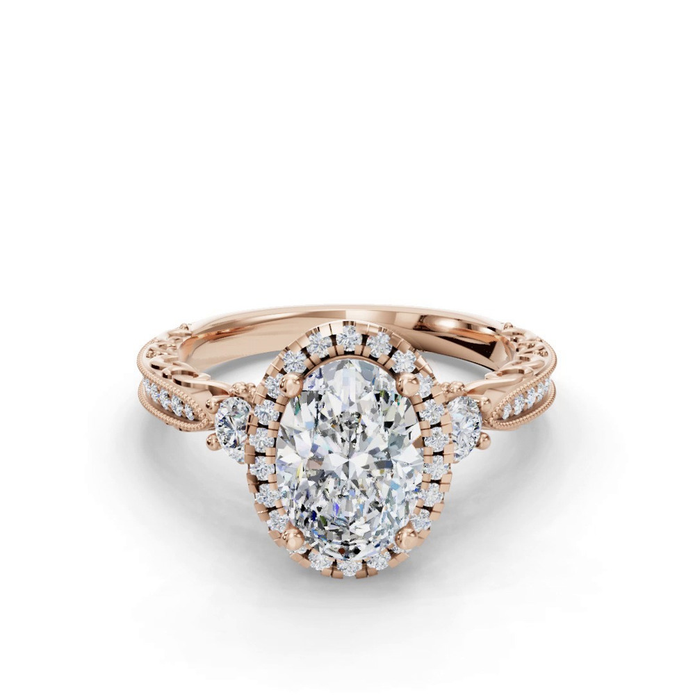 360 degree view of Winter Halo Engagement Ring
