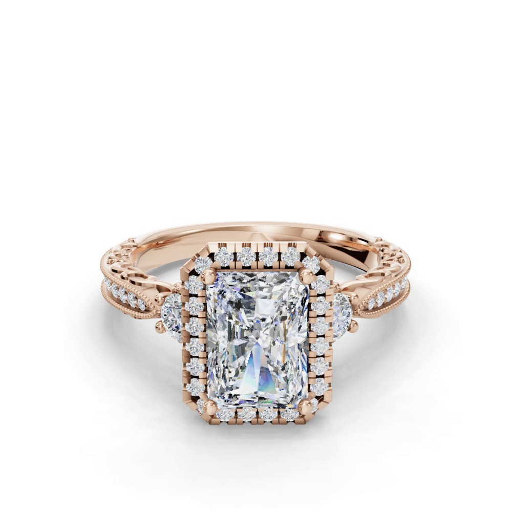 360 degree view of Winter Halo Engagement Ring