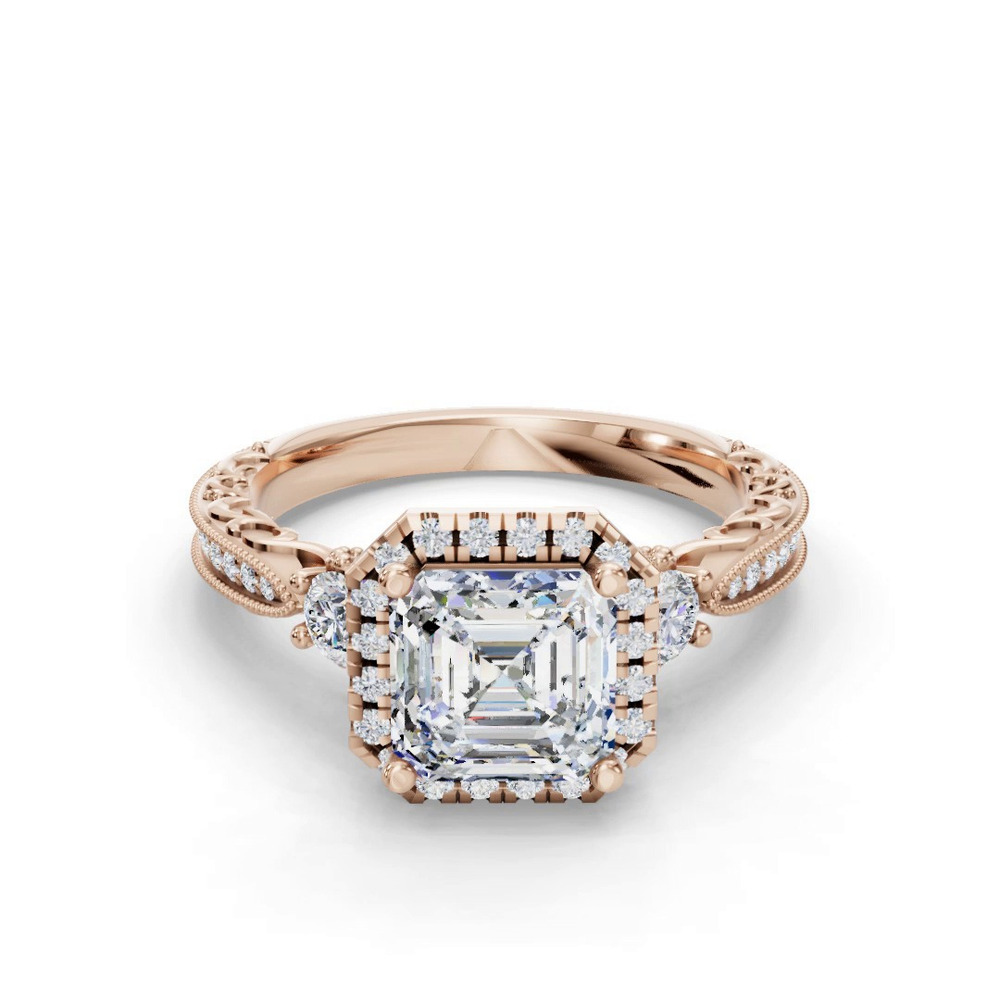 360 degree view of Winter Halo Engagement Ring