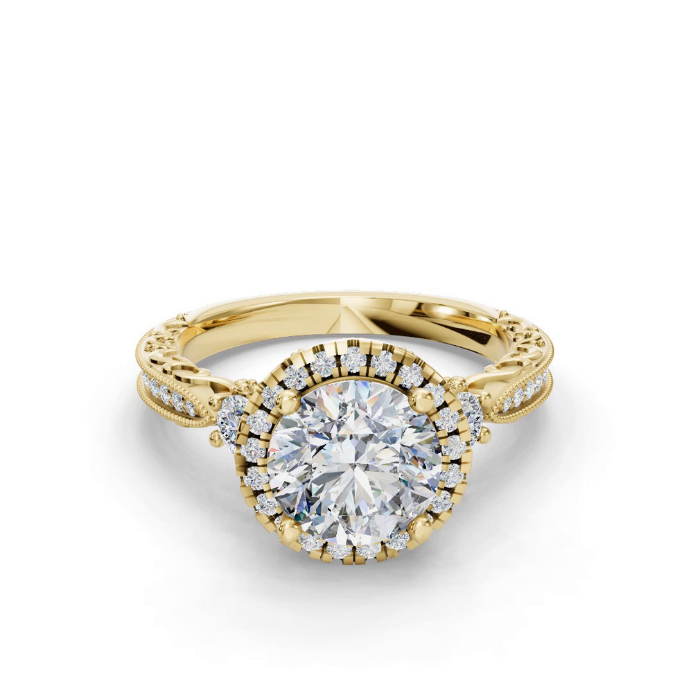 360 degree view of Winter Halo Engagement Ring