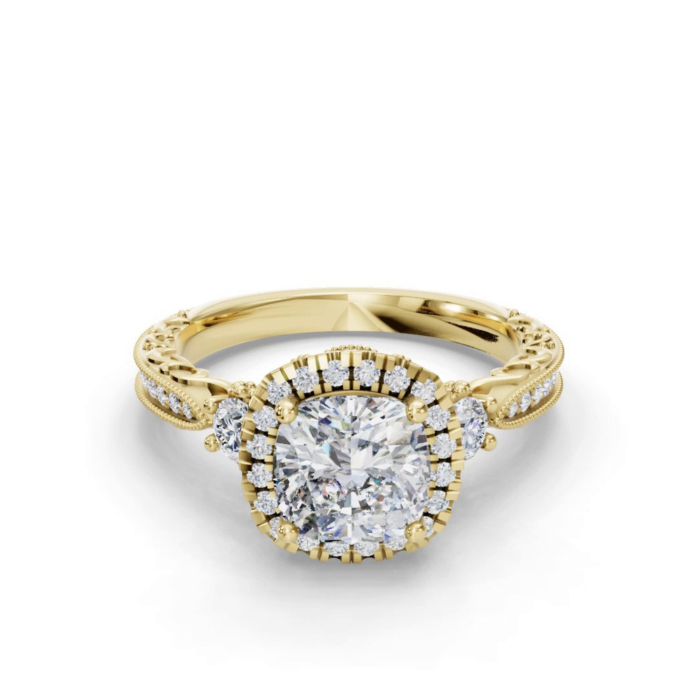 360 degree view of Winter Halo Engagement Ring