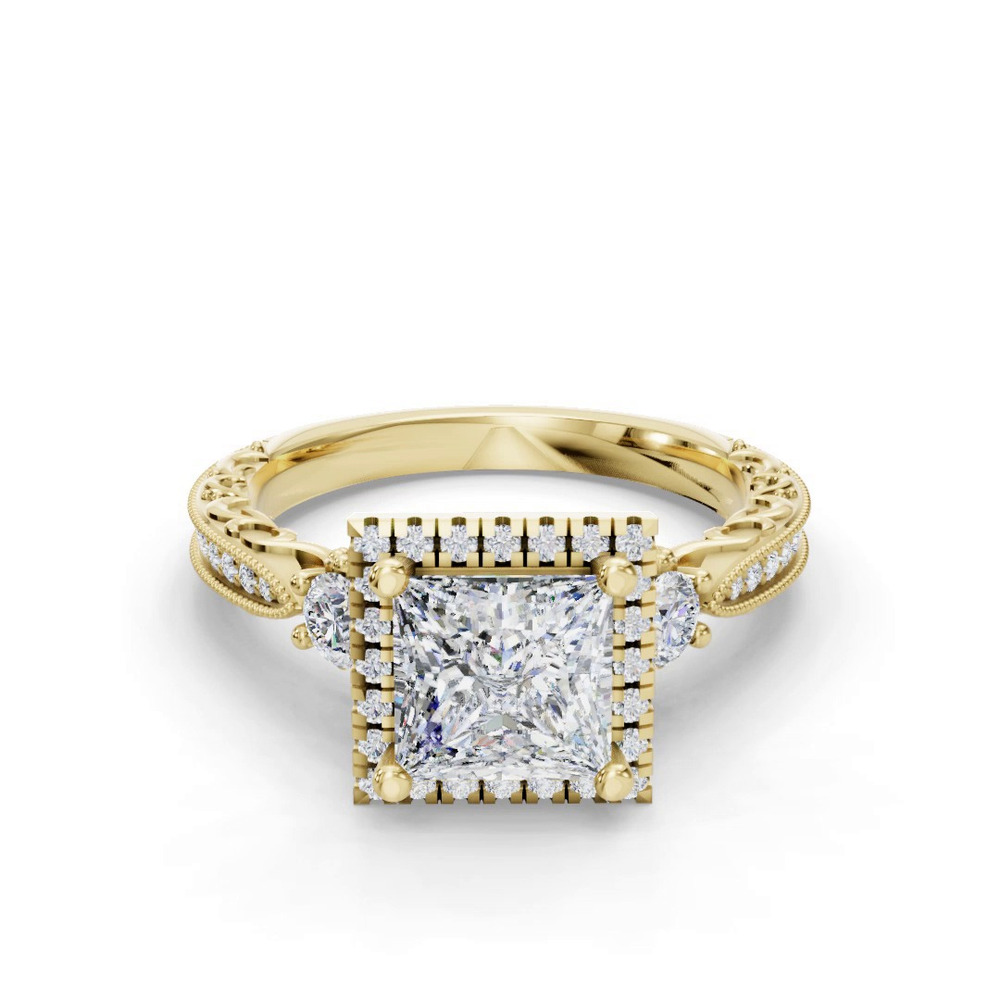360 degree view of Winter Halo Engagement Ring
