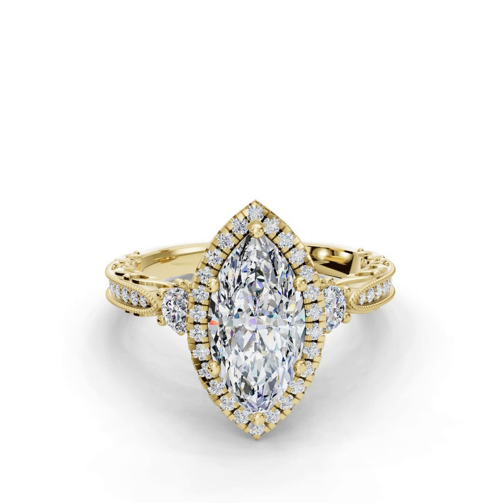 360 degree view of Winter Halo Engagement Ring