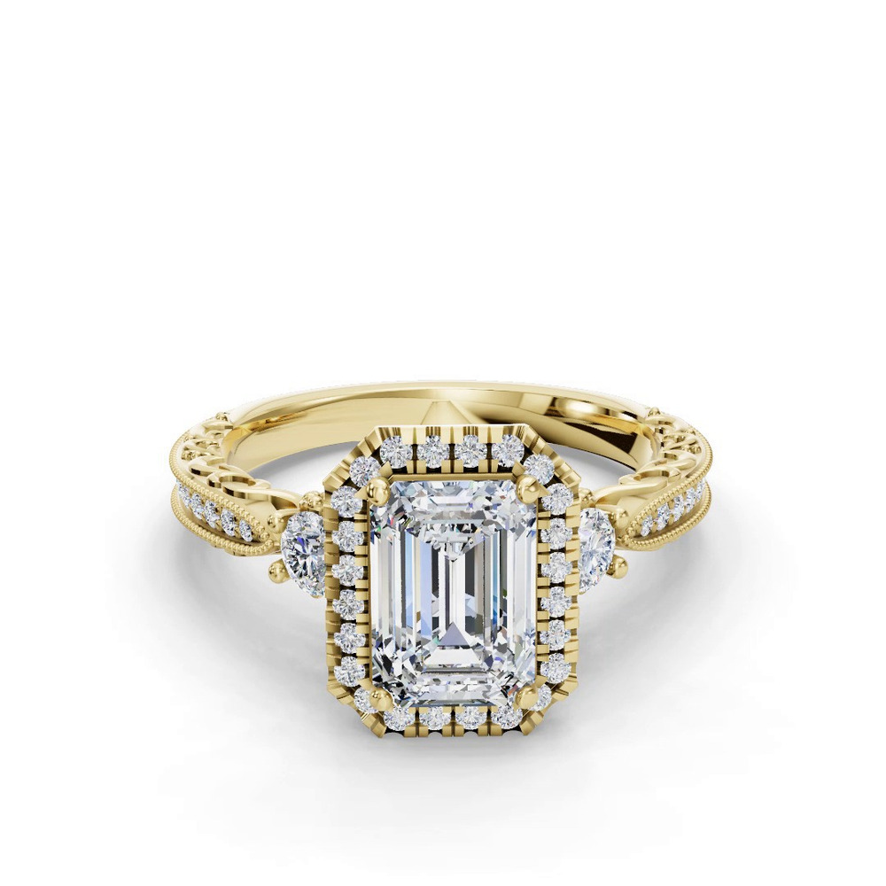 360 degree view of Winter Halo Engagement Ring
