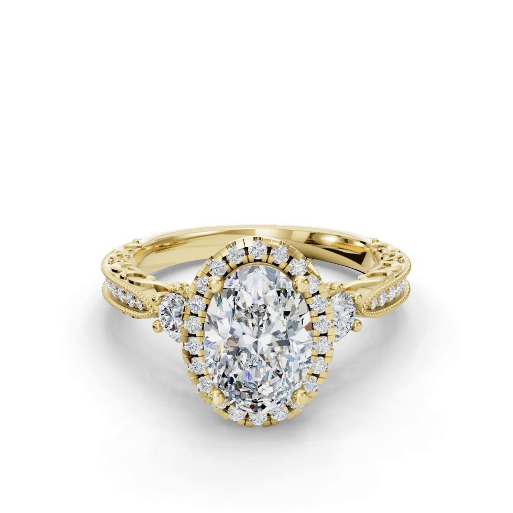 360 degree view of Winter Halo Engagement Ring