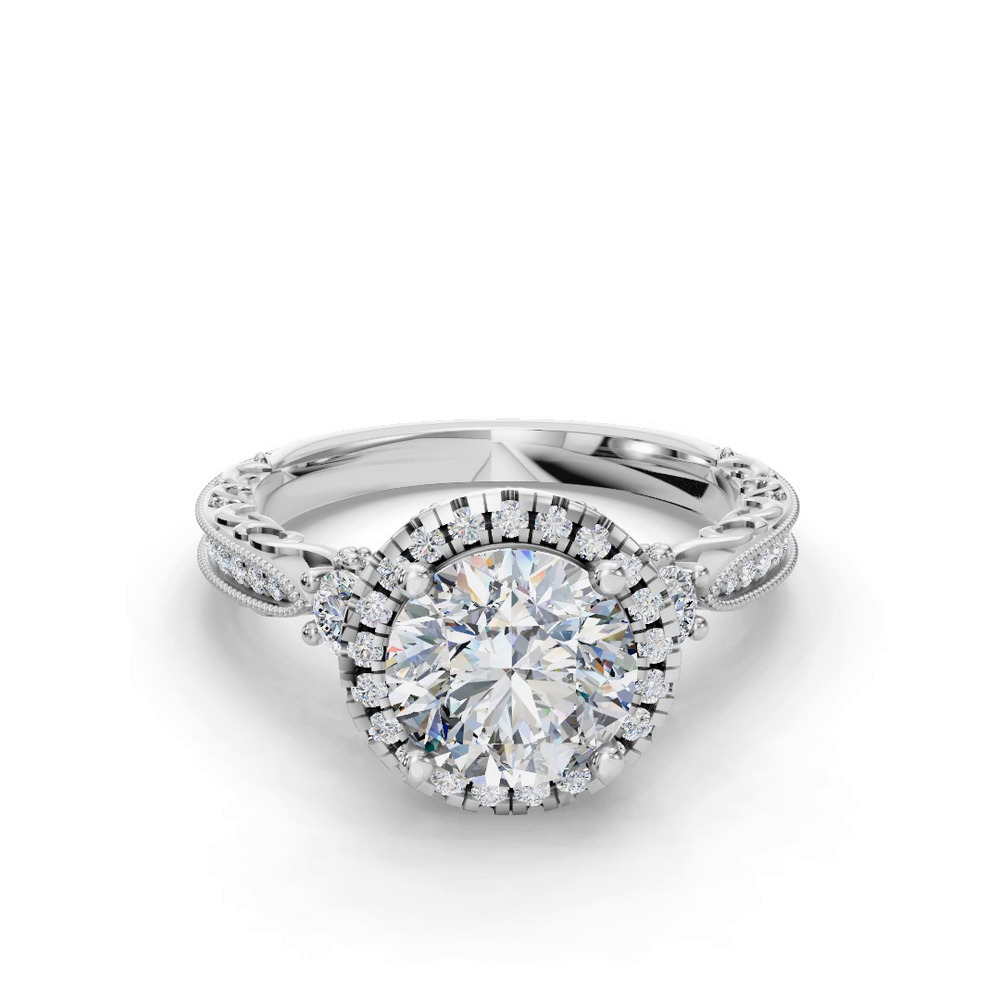 360 degree view of Winter Halo Engagement Ring
