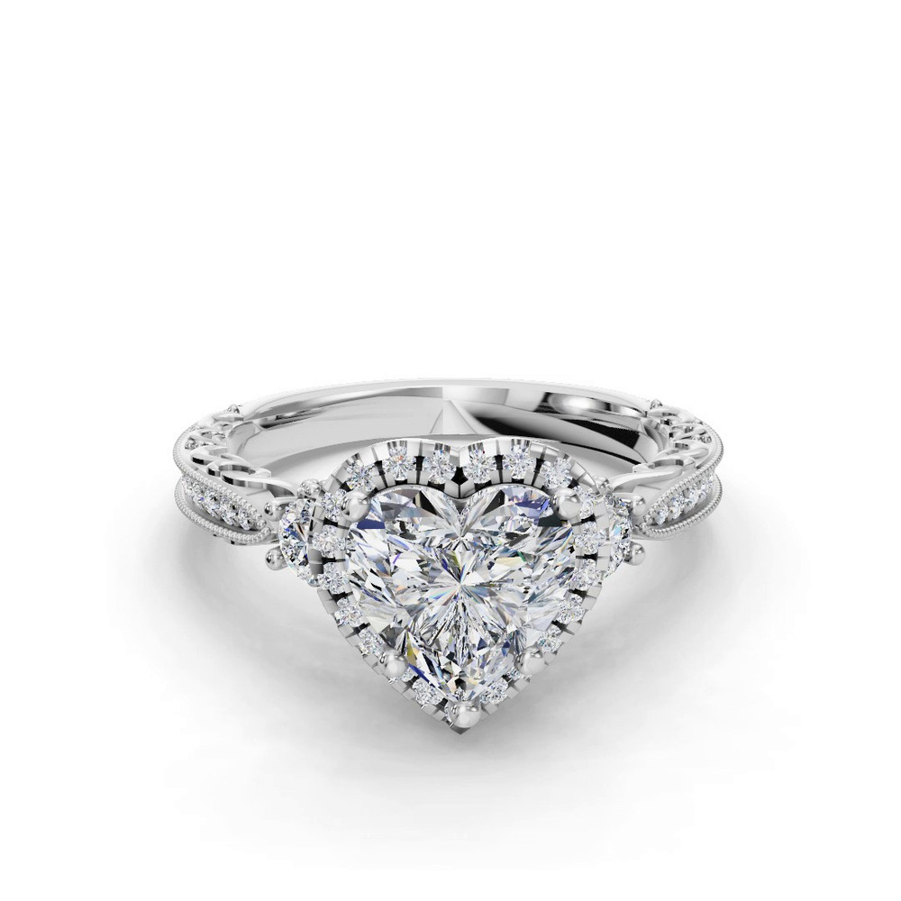 360 degree view of Winter Halo Engagement Ring