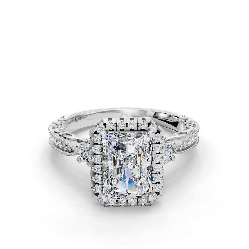 360 degree view of Winter Halo Engagement Ring