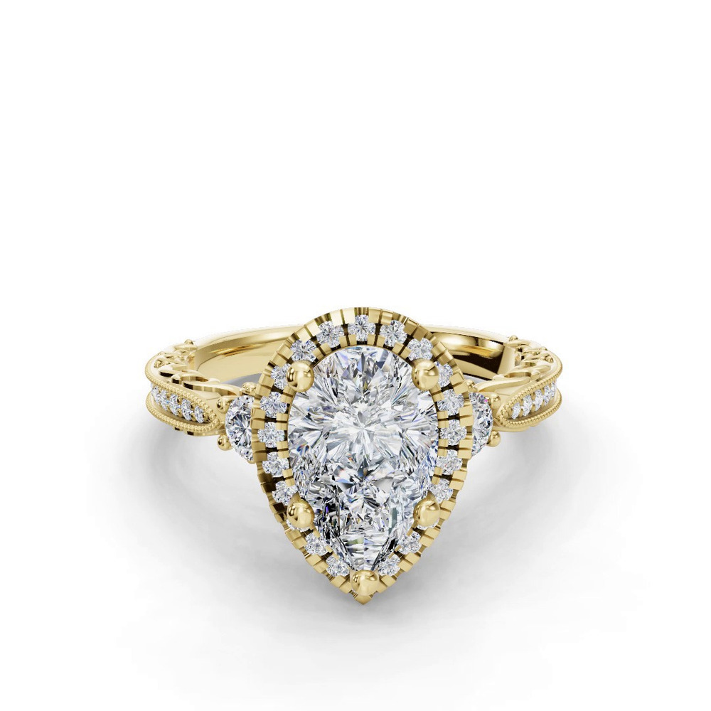 360 degree view of Winter Halo Engagement Ring