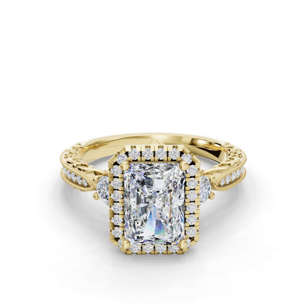 360 degree view of Winter Halo Engagement Ring