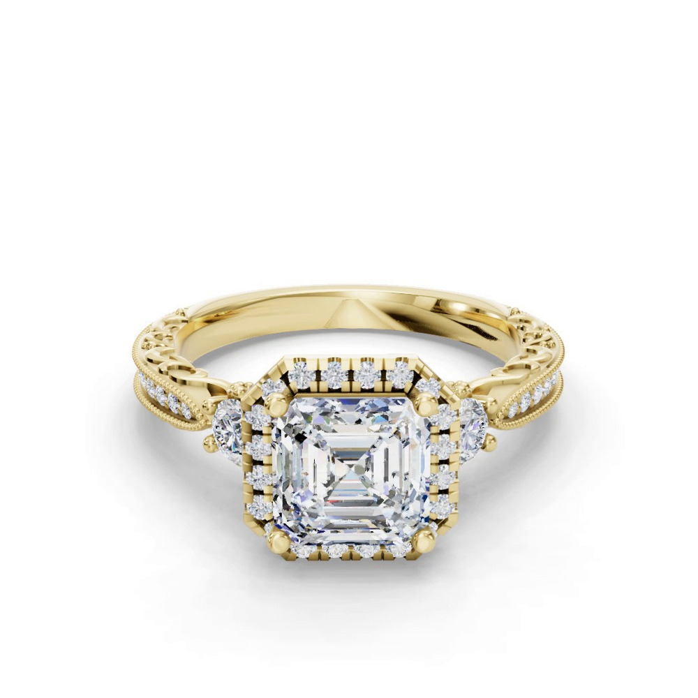 360 degree view of Winter Halo Engagement Ring