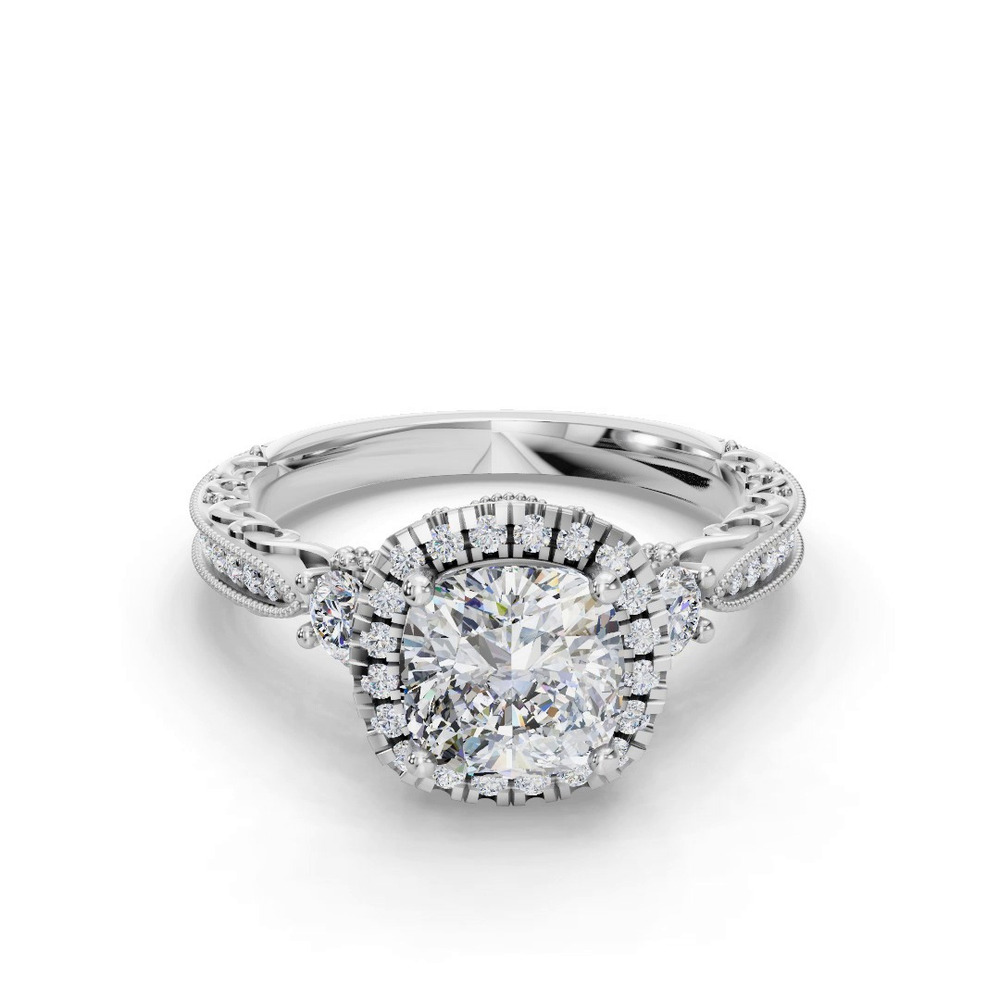 360 degree view of Winter Halo Engagement Ring