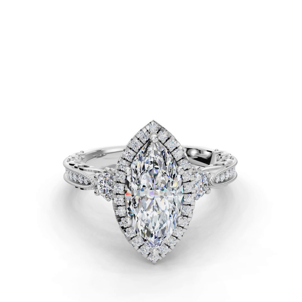 360 degree view of Winter Halo Engagement Ring