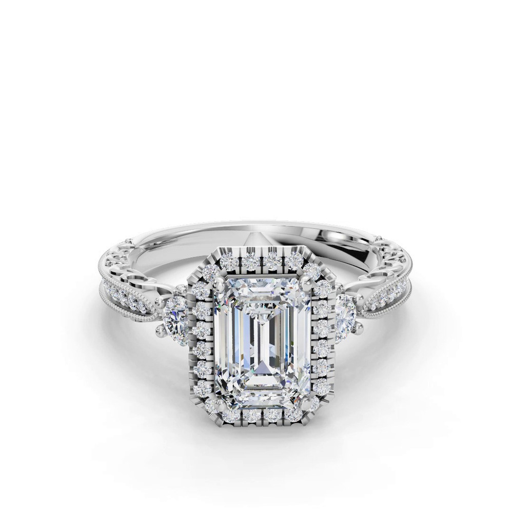 360 degree view of Winter Halo Engagement Ring