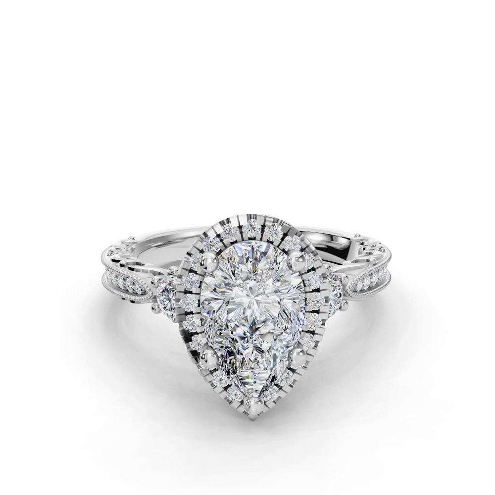 360 degree view of Winter Halo Engagement Ring