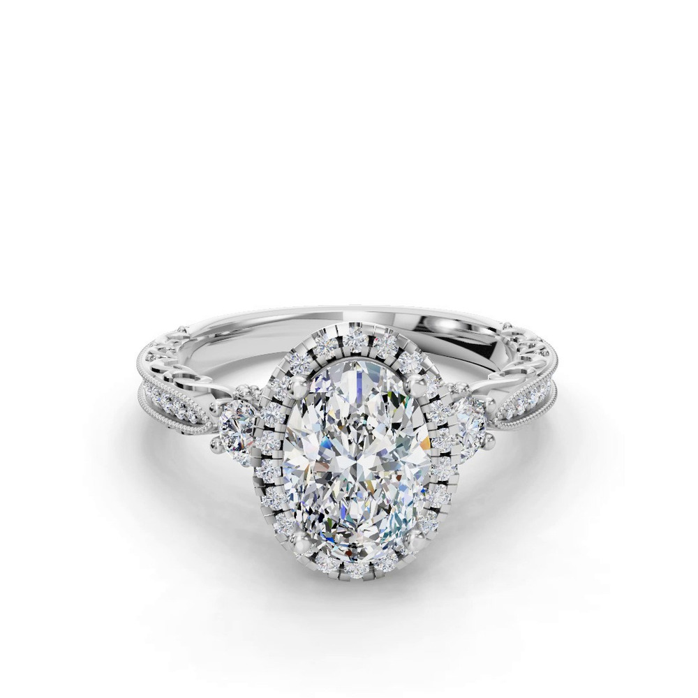 360 degree view of Winter Halo Engagement Ring