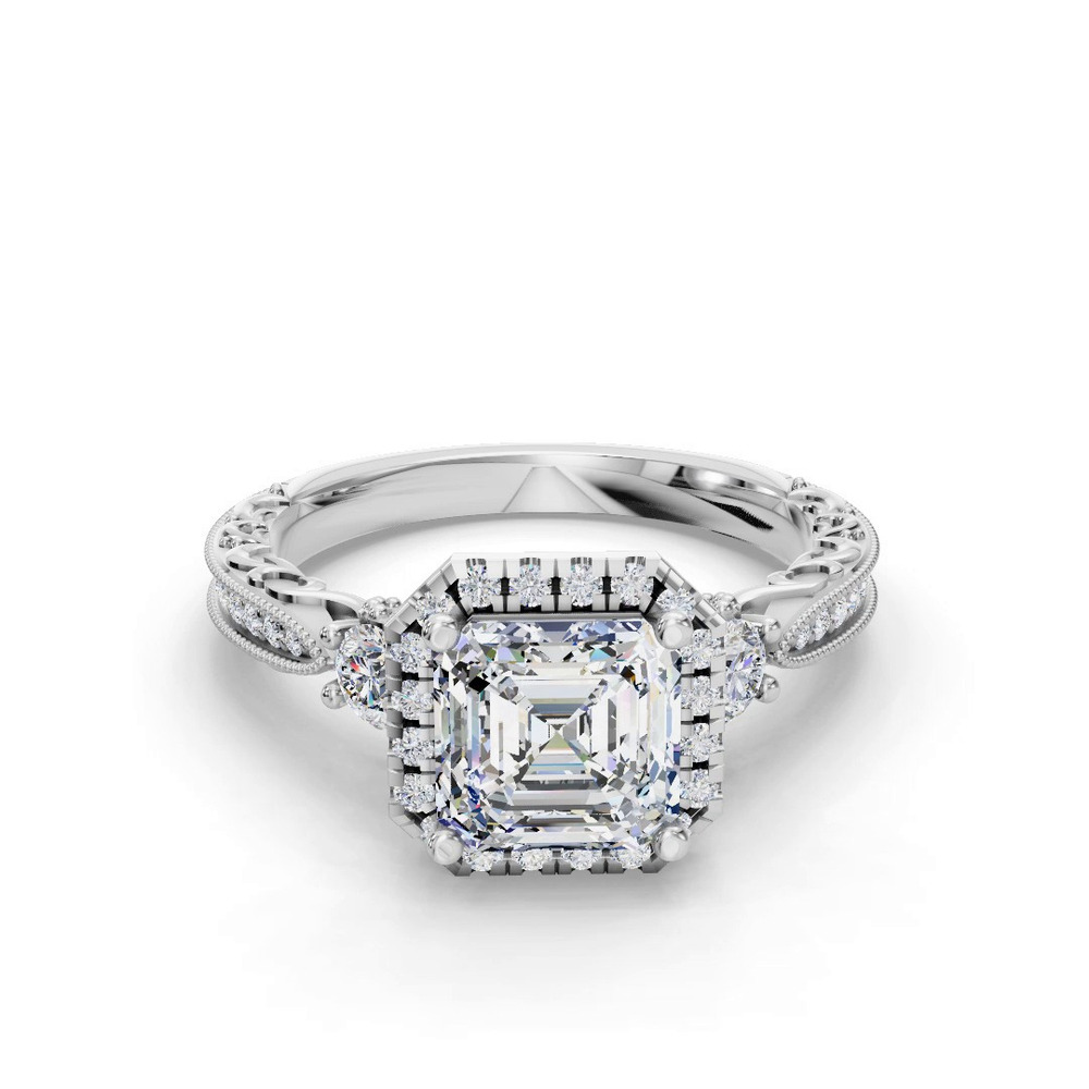 360 degree view of Winter Halo Engagement Ring