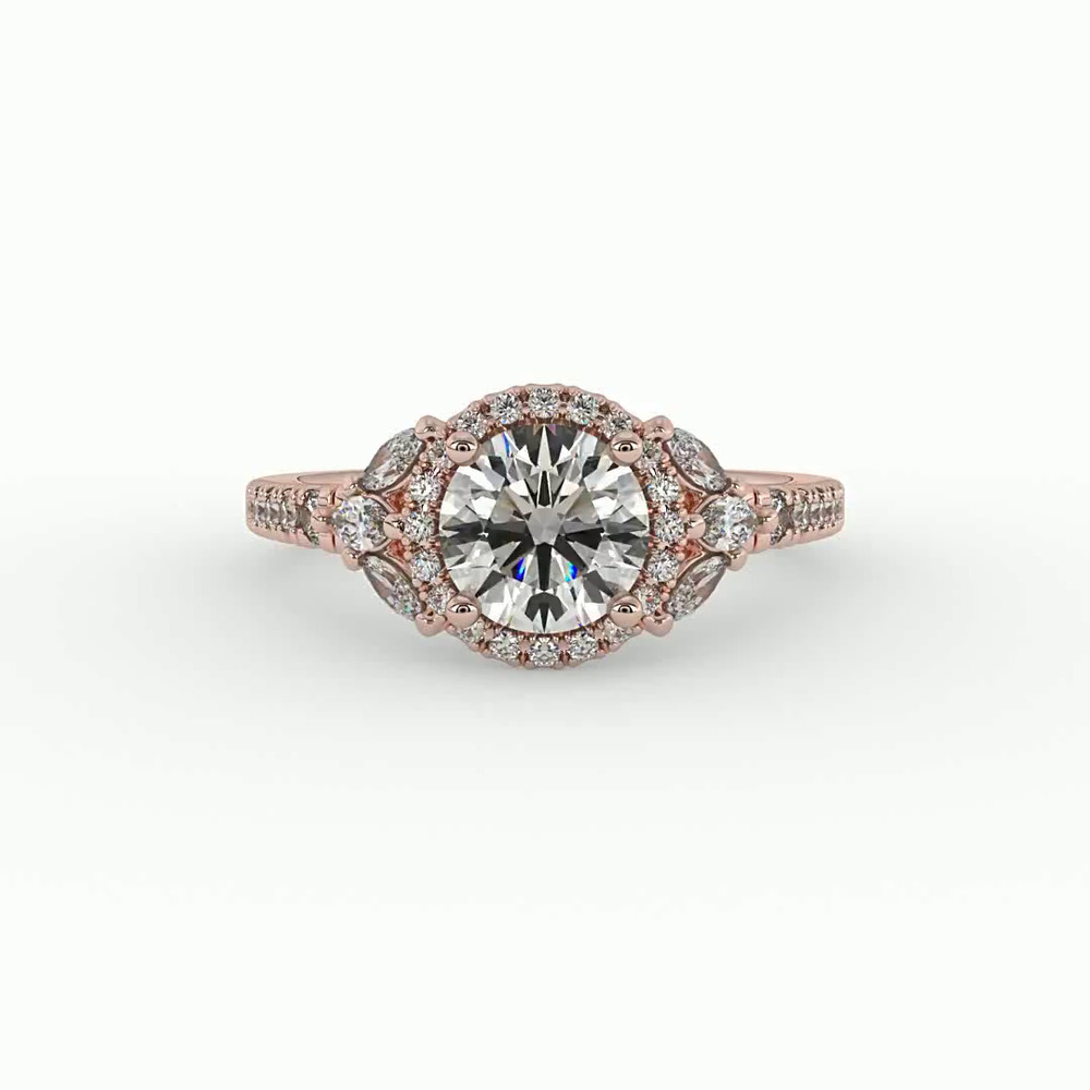 360 degree view of Palmer Halo Engagement Ring