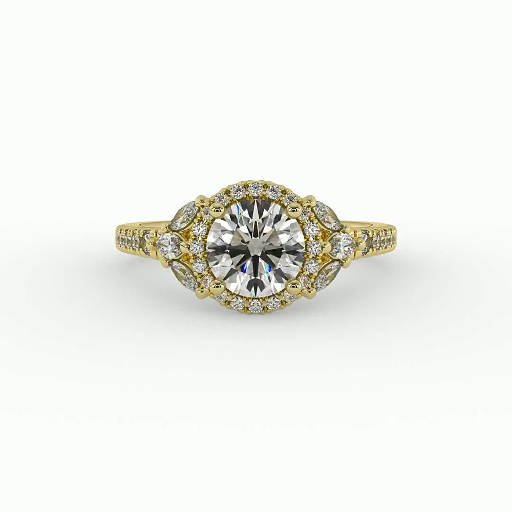 360 degree view of Palmer Halo Engagement Ring