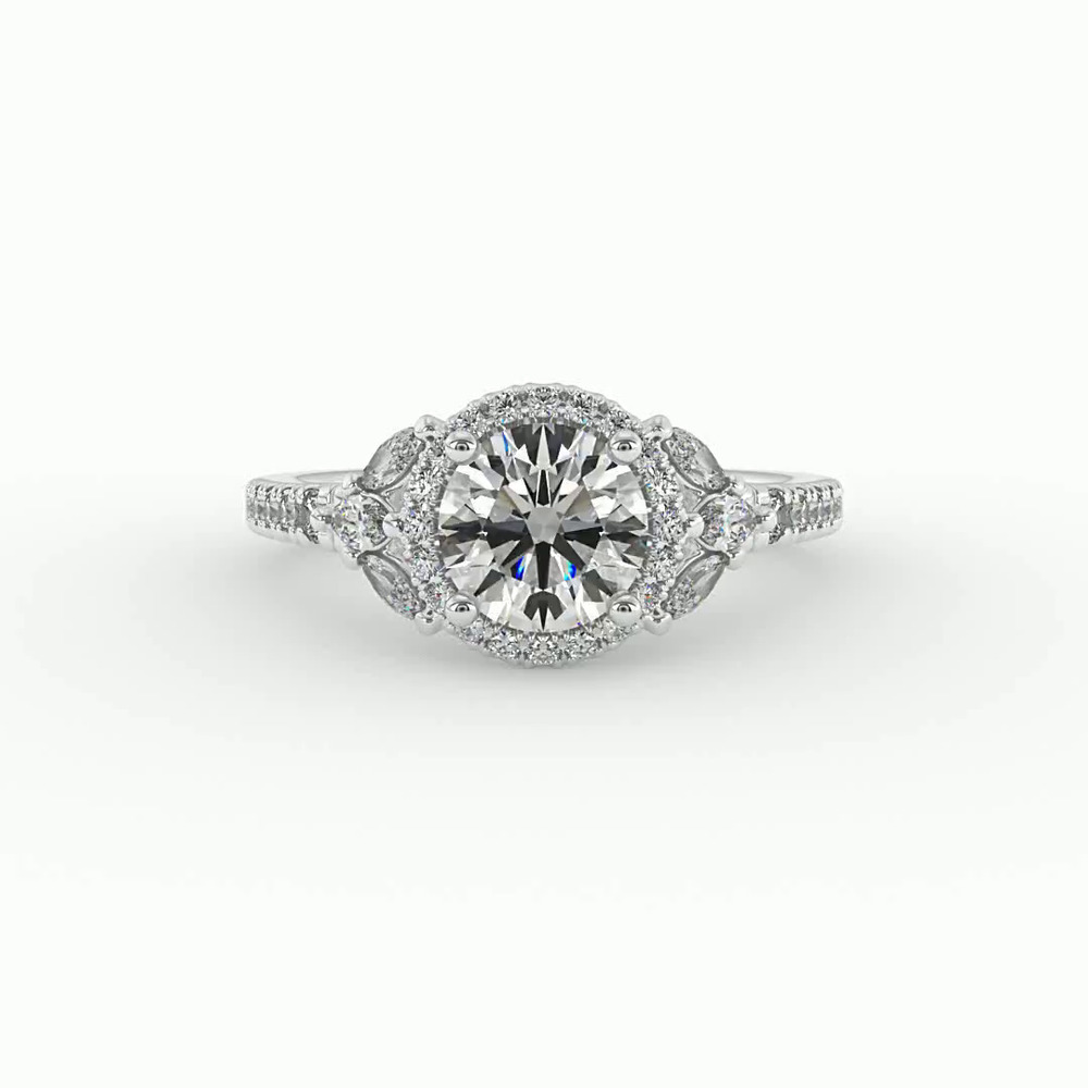 360 degree view of Palmer Halo Engagement Ring