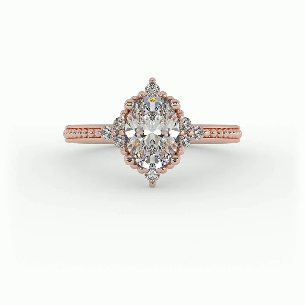 360 degree view of Ainsley Halo Engagement Ring