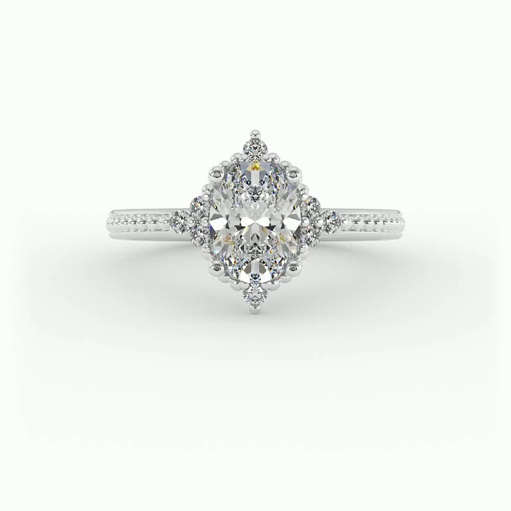 360 degree view of Ainsley Halo Engagement Ring